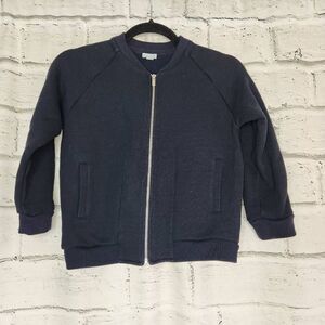 COS Kids Navy Blue Full Zip Raglan Long Sleeve Cotton Blend Jacket Size 6-8Y